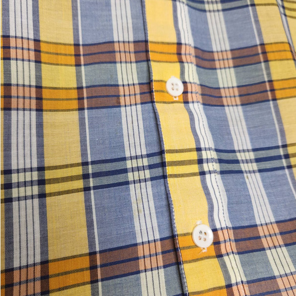 Vintage 70s Sears Sportswear Plaid Button Shirt Groovy Hippie Rockabilly VTG - Picture 11 of 11